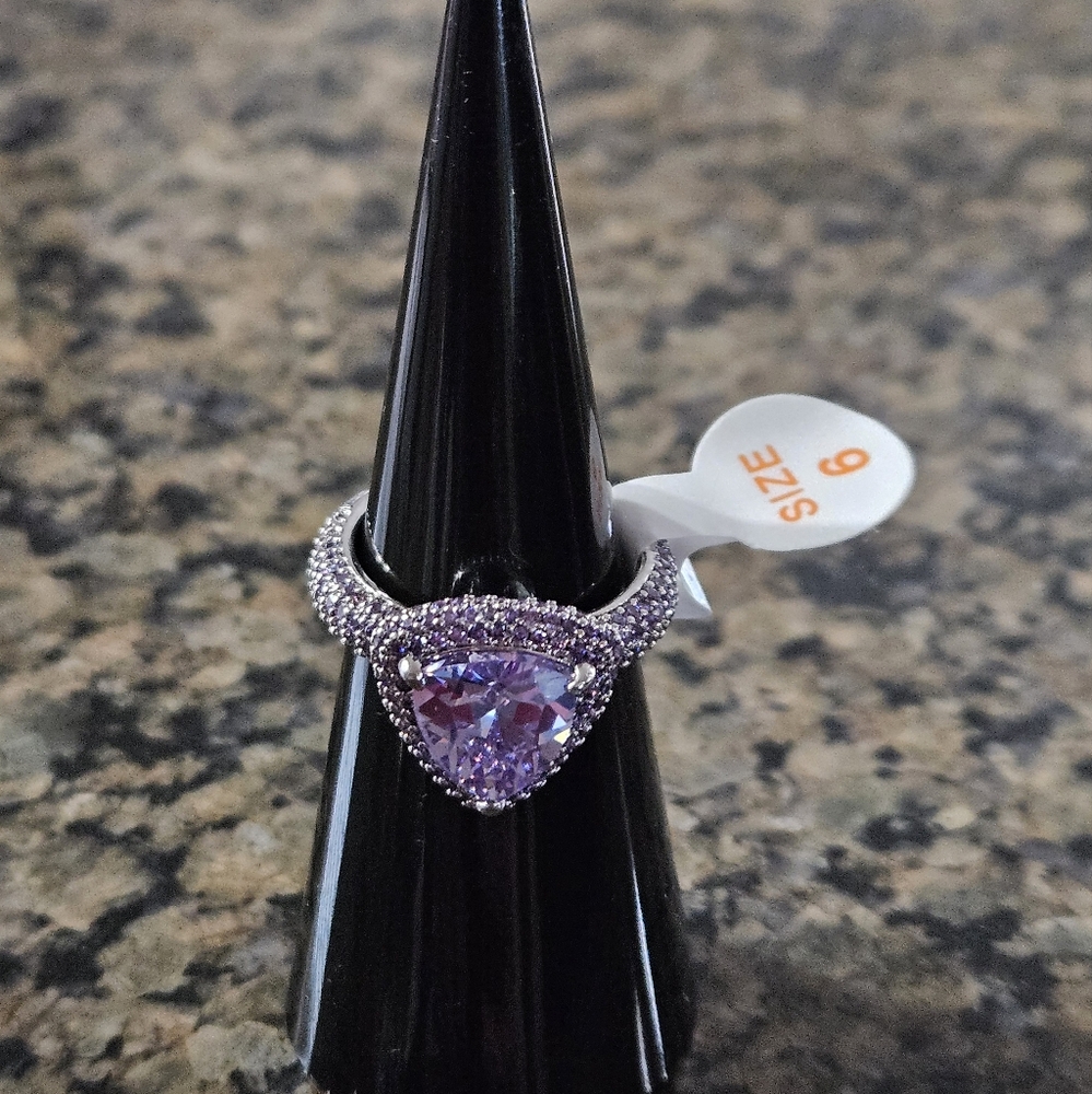 Bomb Party RG46417 "Get In The Zone" Lavender Topaz Cubic Zirconia Sz 6